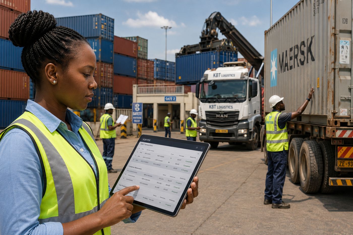 A CFS operator managing the container yard on VortexERP Lite