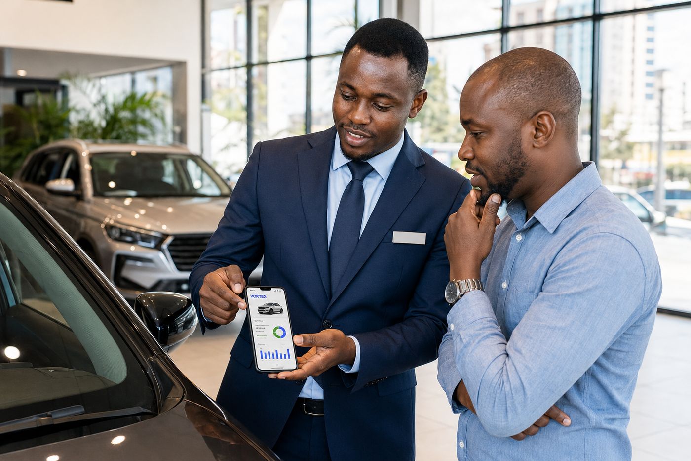 A car dealer managing yard stock on VortexERP Lite dealership software