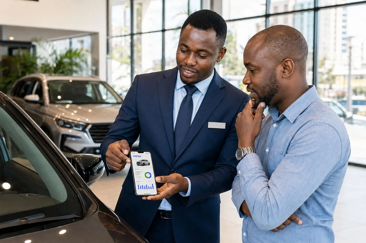 A car dealer managing yard stock on VortexERP Lite dealership software