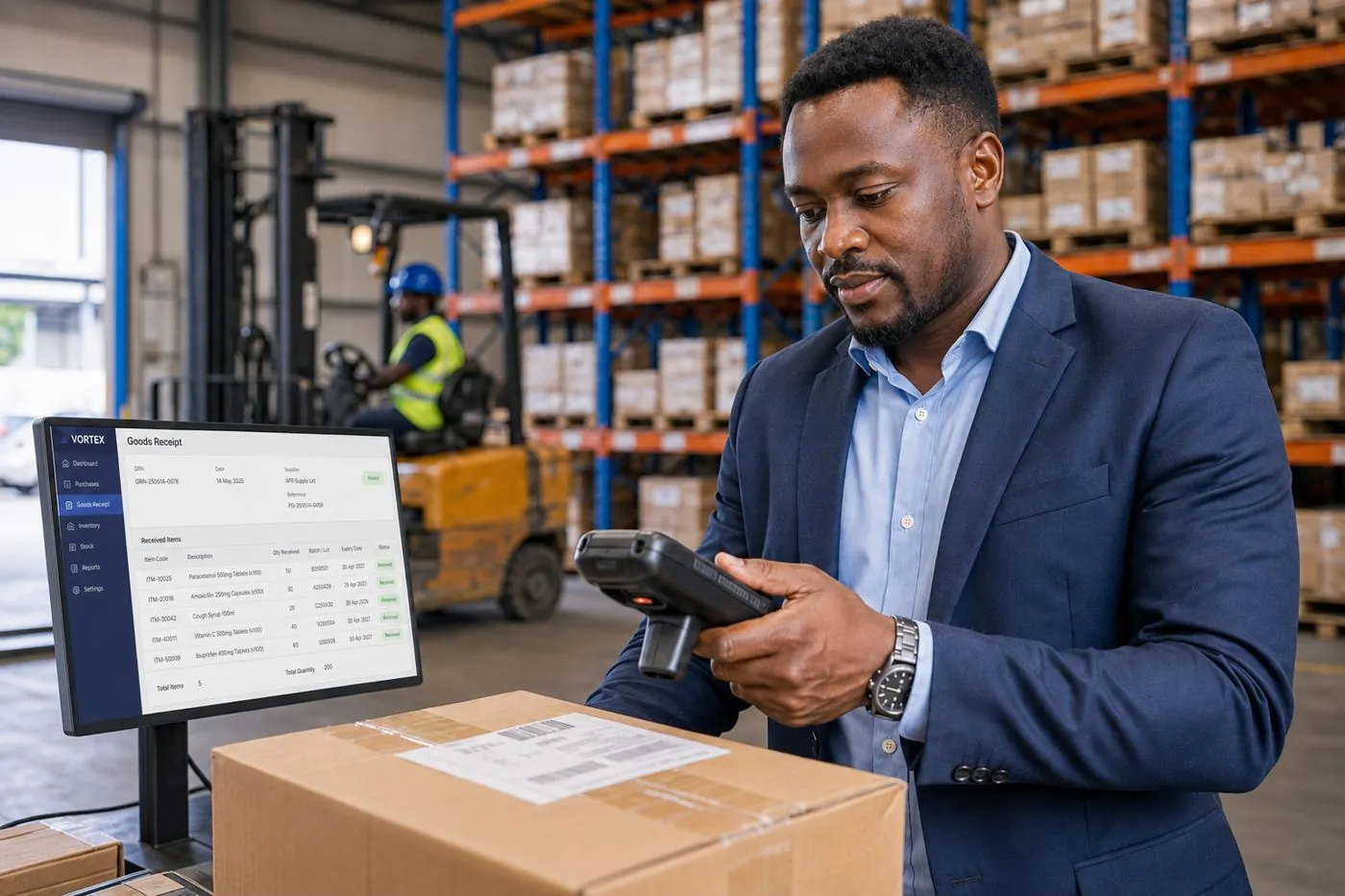 A distributor managing route sales and stock on VortexERP Lite